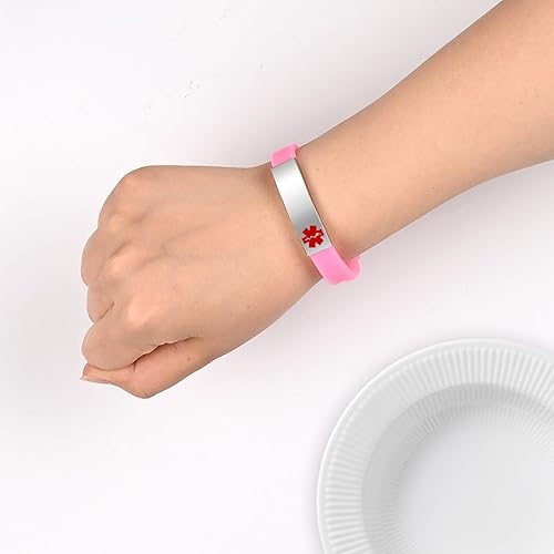 Miniatura 8 de HEABY Pulsera de identificación personalizada con alerta médica grabado, regalo personalizado, pulsera ajustable para hombres y mujeres en primeros