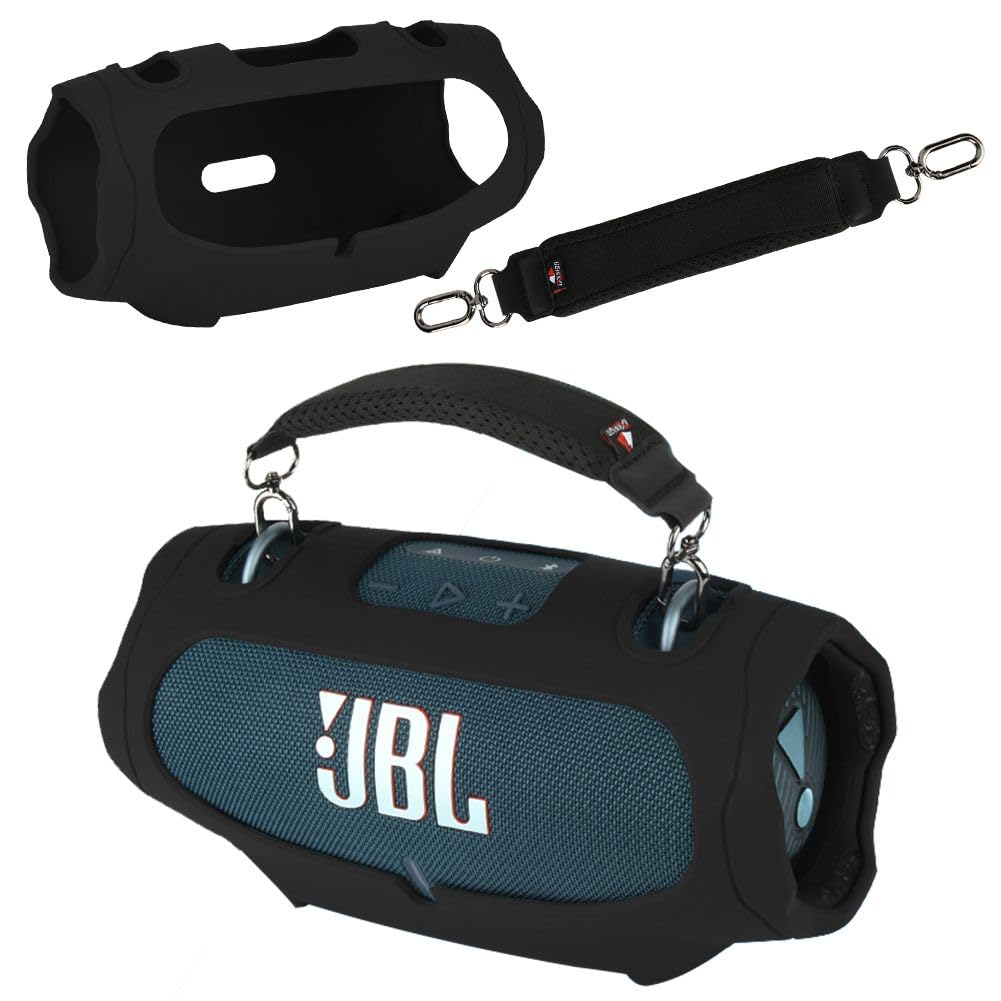 Funda de Silicona para Altavoz Bluetooth Portátil JBL Xtreme 4 – Funda Protectora Antigolpes con Correa de Transporte, Funda de Viaje Antideslizante