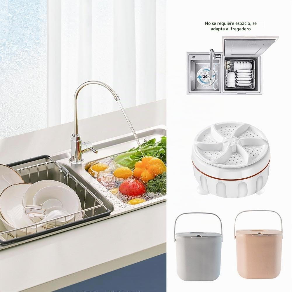 Mini lavaplatos ultrasónicos, lavavajillas portátil de encimera, lavavajillas portátil con tanque de agua, para el hogar, negocios, viajes, caravana, apartamento