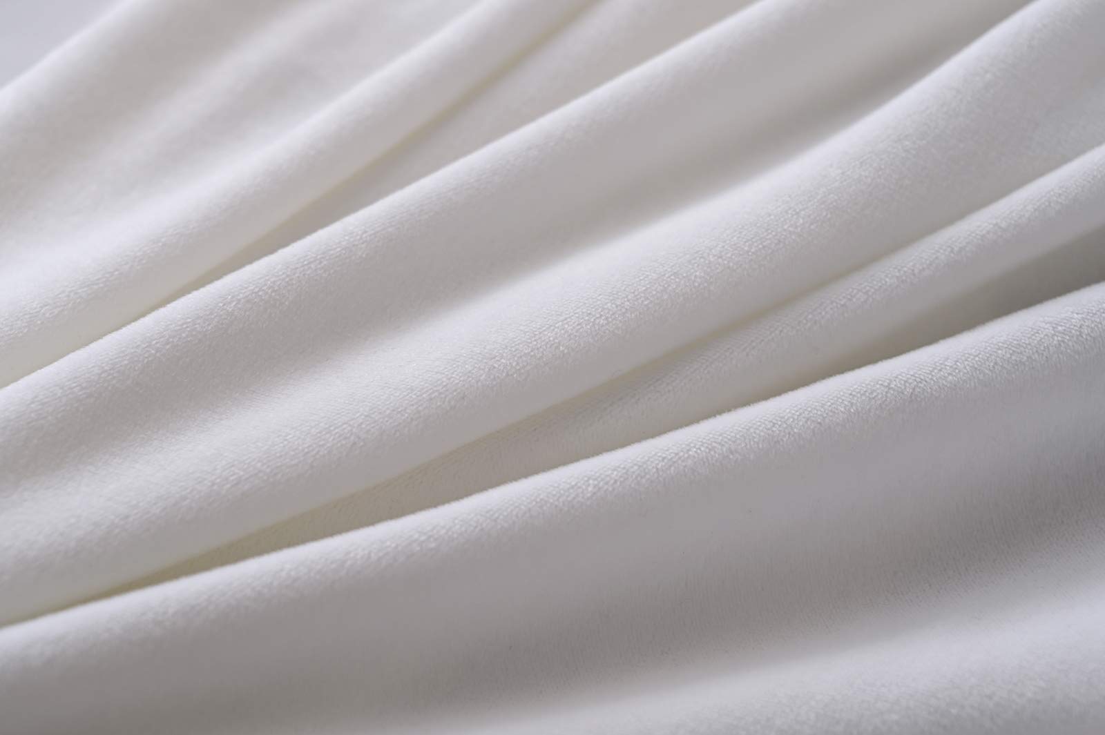 Wins Housse de tête de lit Extensible Housse de Protection de tête de lit en Velours Décor de tête de lit Anti-poussière pour Lits Simples Doubles King Size Blanc