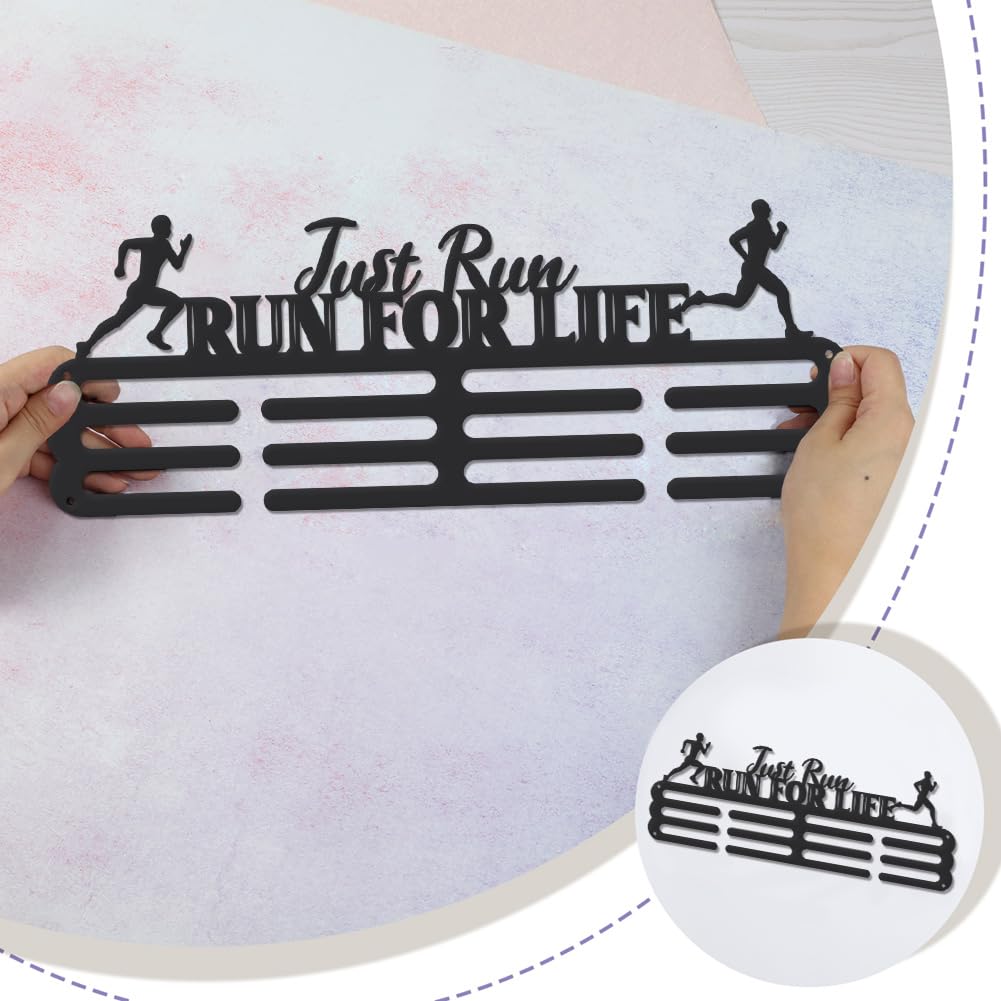 Porta Medaglie Da Parete SUPERDANT - Tema Calcio Femminile, 30 Ganci, Nero - Foto 4