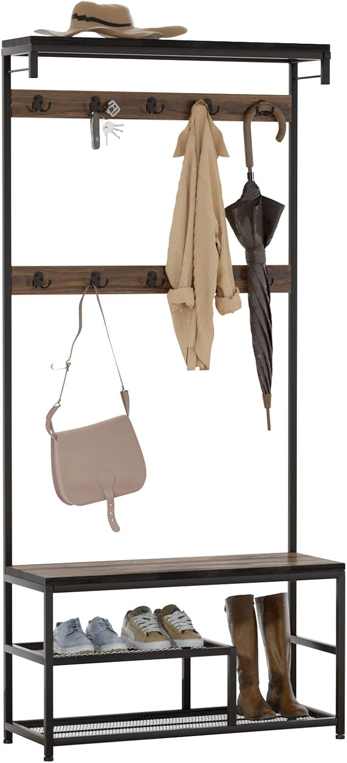 SEIRIONE Hall Tree Metal- 16 (Brown)