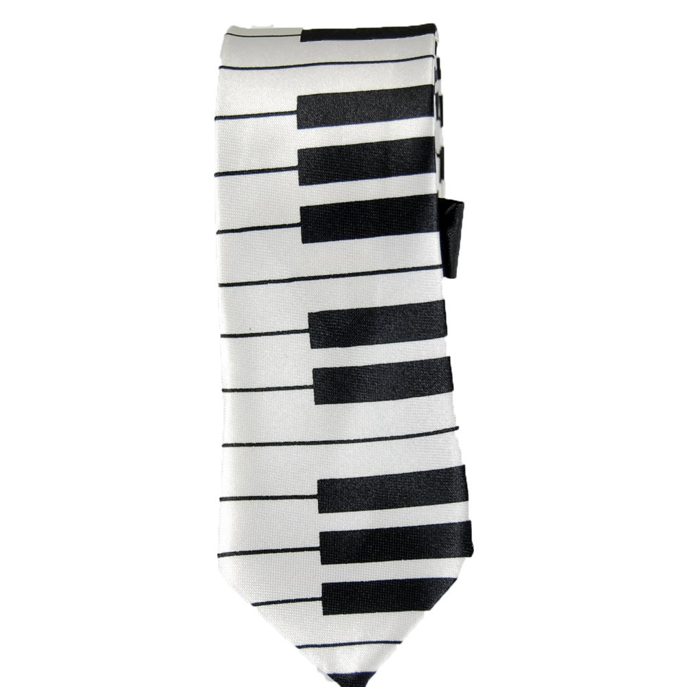 BodyJewelryOnline Fsahionable Unisex Piano Key Skinny Necktie 3 inch