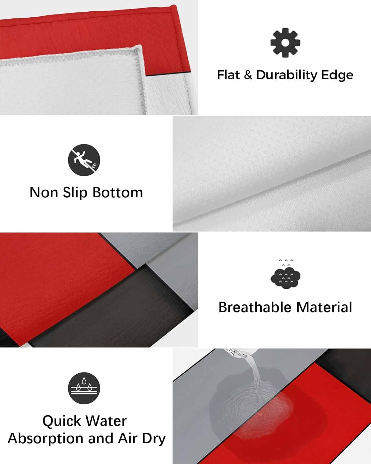 Outdoor Rug 4x6 ft Abstract Style Outdoor Large Area Rug Non Slip Rubber Red Black Gray Washable Front Door Mat RV Rug Camping Carpet Patio Outdoor Rugs for Backyard Balcony Deck Porch Indoor