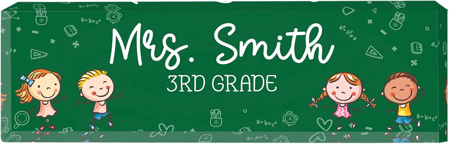 Nazenti Custom Desk Name Plate Plaque, Teacher Appreciation Gift,Kids Teacher Gifts, Teacher Desk Name Plate Personalized, Teacher plaques for Desk
