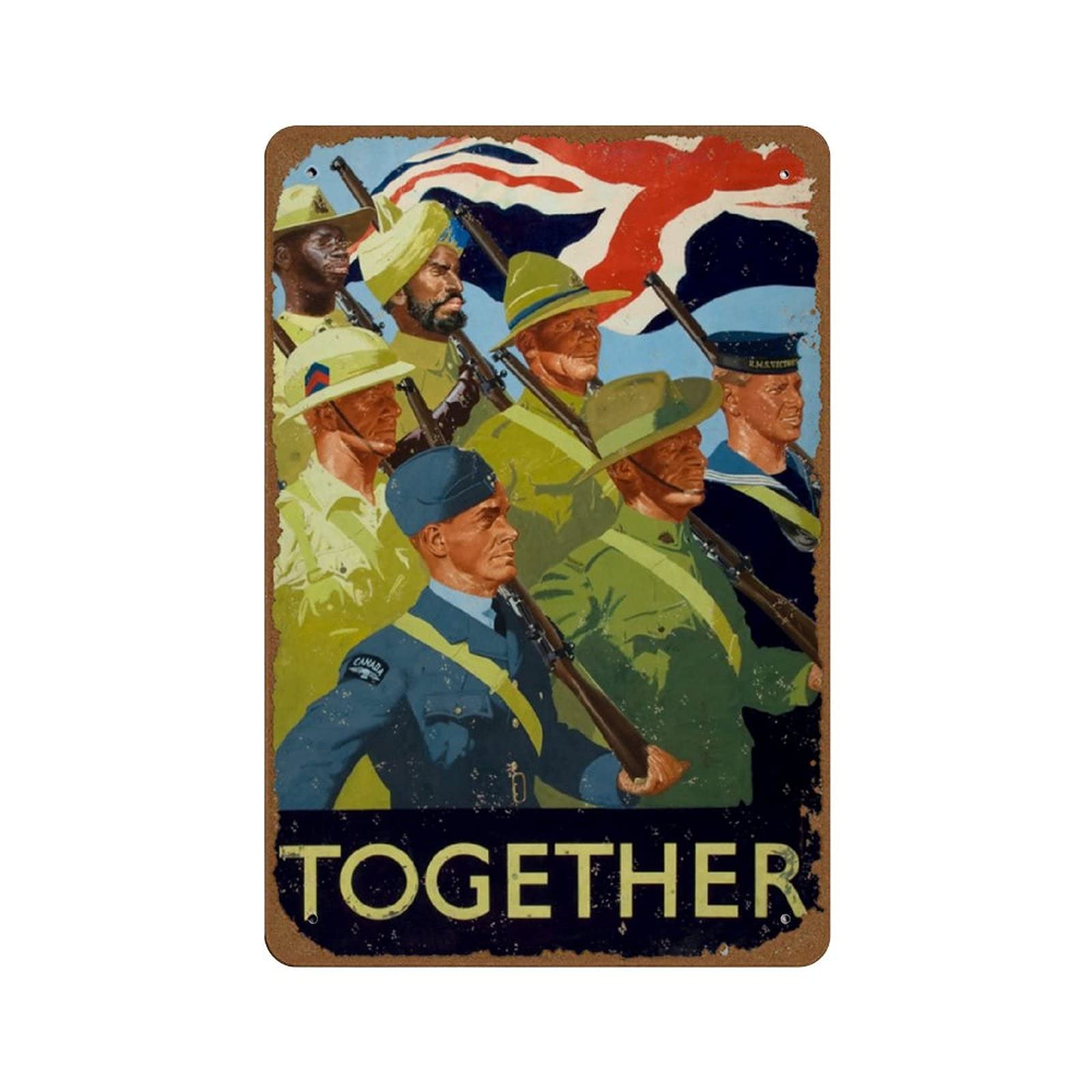 peiyeety Unity If Strength Together Vintage Classic British WW2 Propaganda Poster Novelty 8x12 Tin Sign Metal Poster Wall Funny Man Cave Cool Wall Door Plaque New Warning Sign Metal Tin Metal Sign