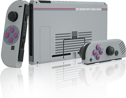 Miniatura 3 de eXtremeRate - Placa trasera para Nintendo Switch Console, NS Joycon con carcasa de mando de mano con botones de juego completo, carcasa de repuesto