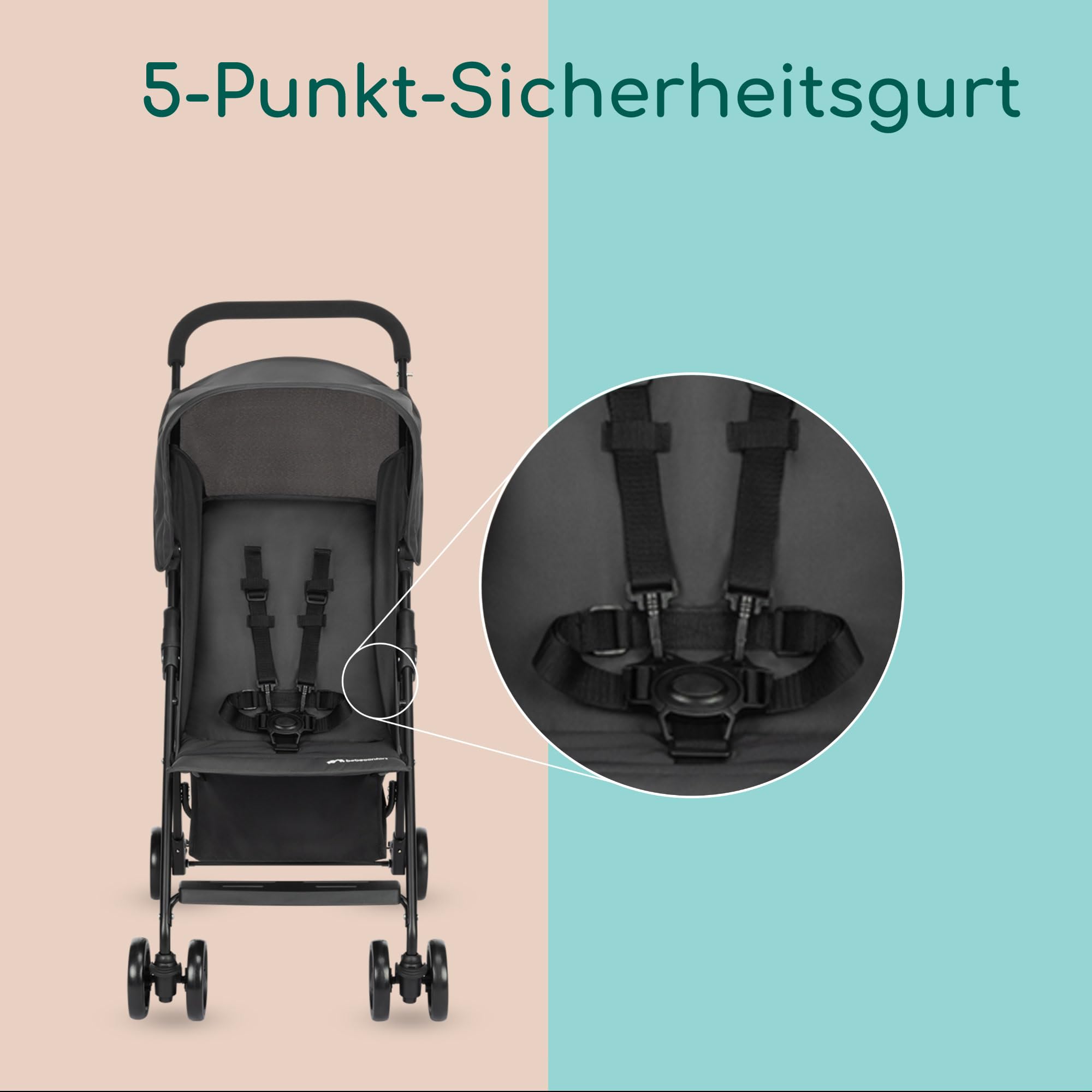 Bebeconfort Snow, Buggy mit Liegefunktion, 0 Monate bis 3,5 Jahre, 0 bis 15 kg, Buggy Kinderwagen, Leicht und klappbar, Mineral Graphite