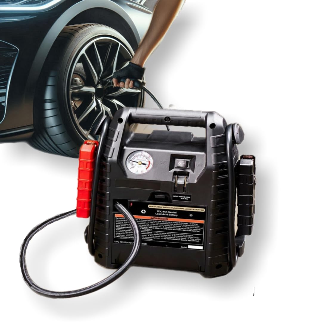 Fits Viking 1000 Peak Amp Lead-Acid Multifunction Jump Starter Power Pack with 150 PSI Air Compressor - 350