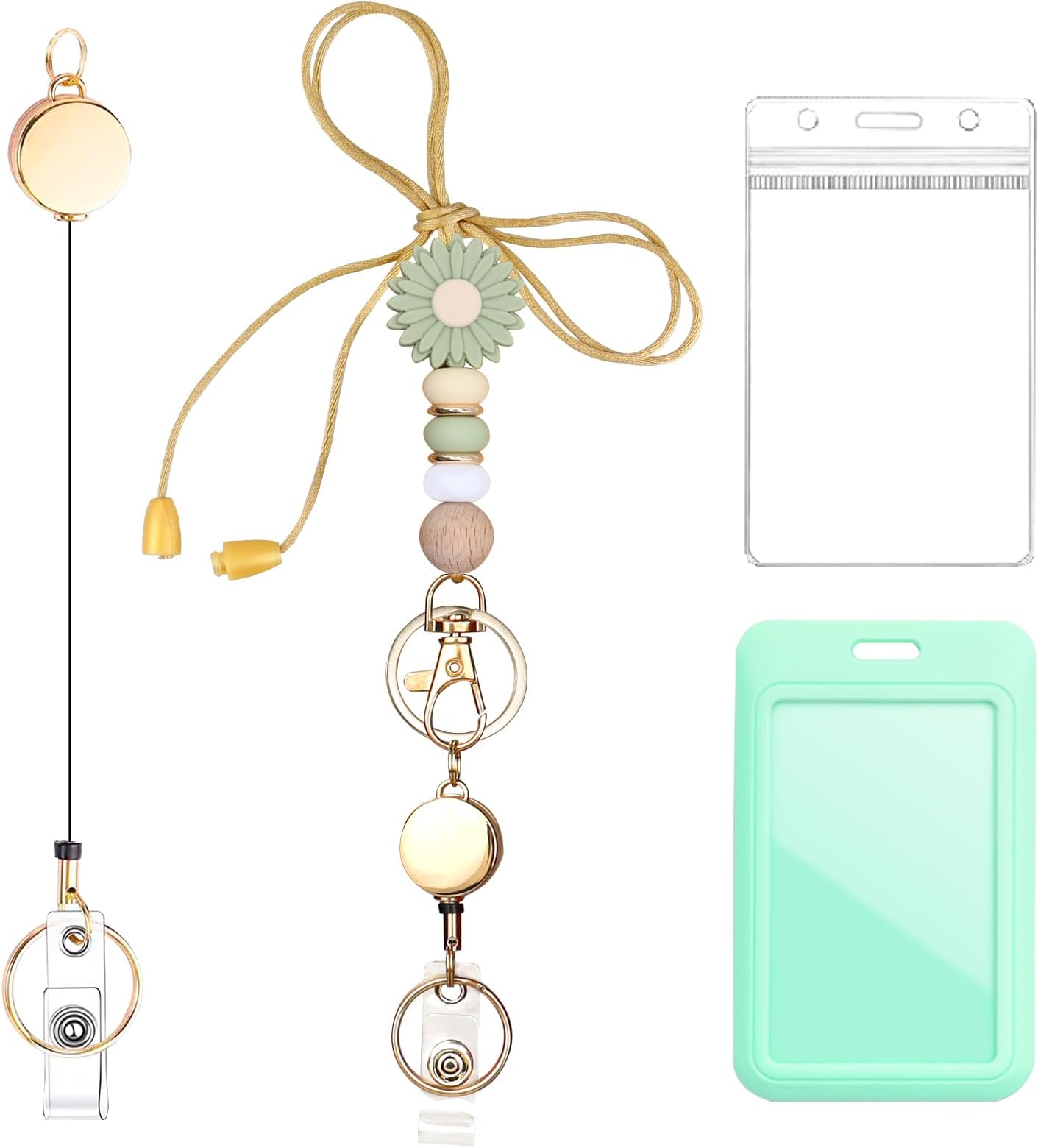 Wocide Teacher Lanyard for ID Badge Card, Cute Bear Women