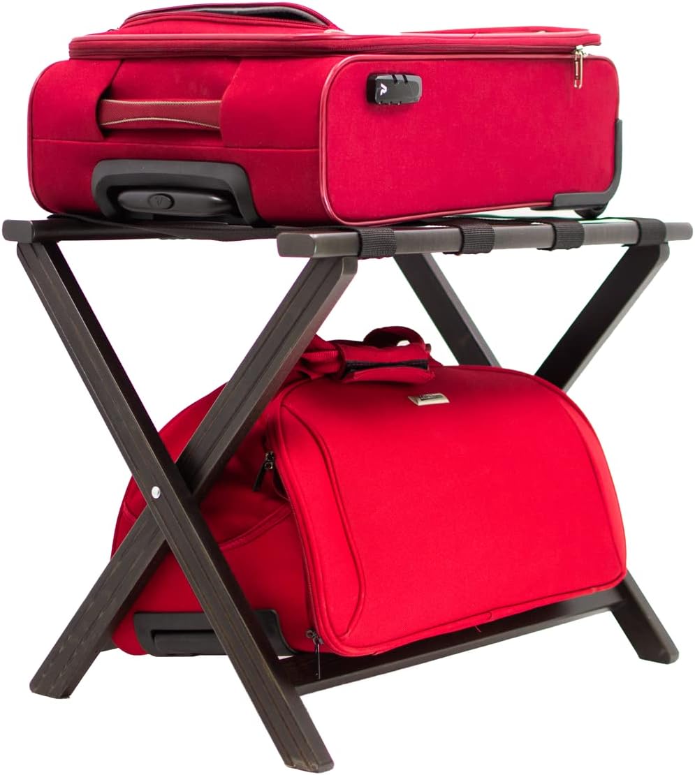 ZStyle Porte-Bagages En Bois Hêtre Naturel - Support Valises Hôtel B&B Chambre