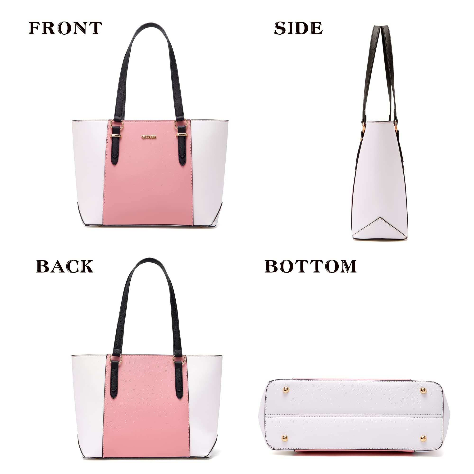 Juego de bolsos y carteras para mujer, bolsos de hombro, asa superior, bolsa de trabajo con cartera a juego, 3 piezas