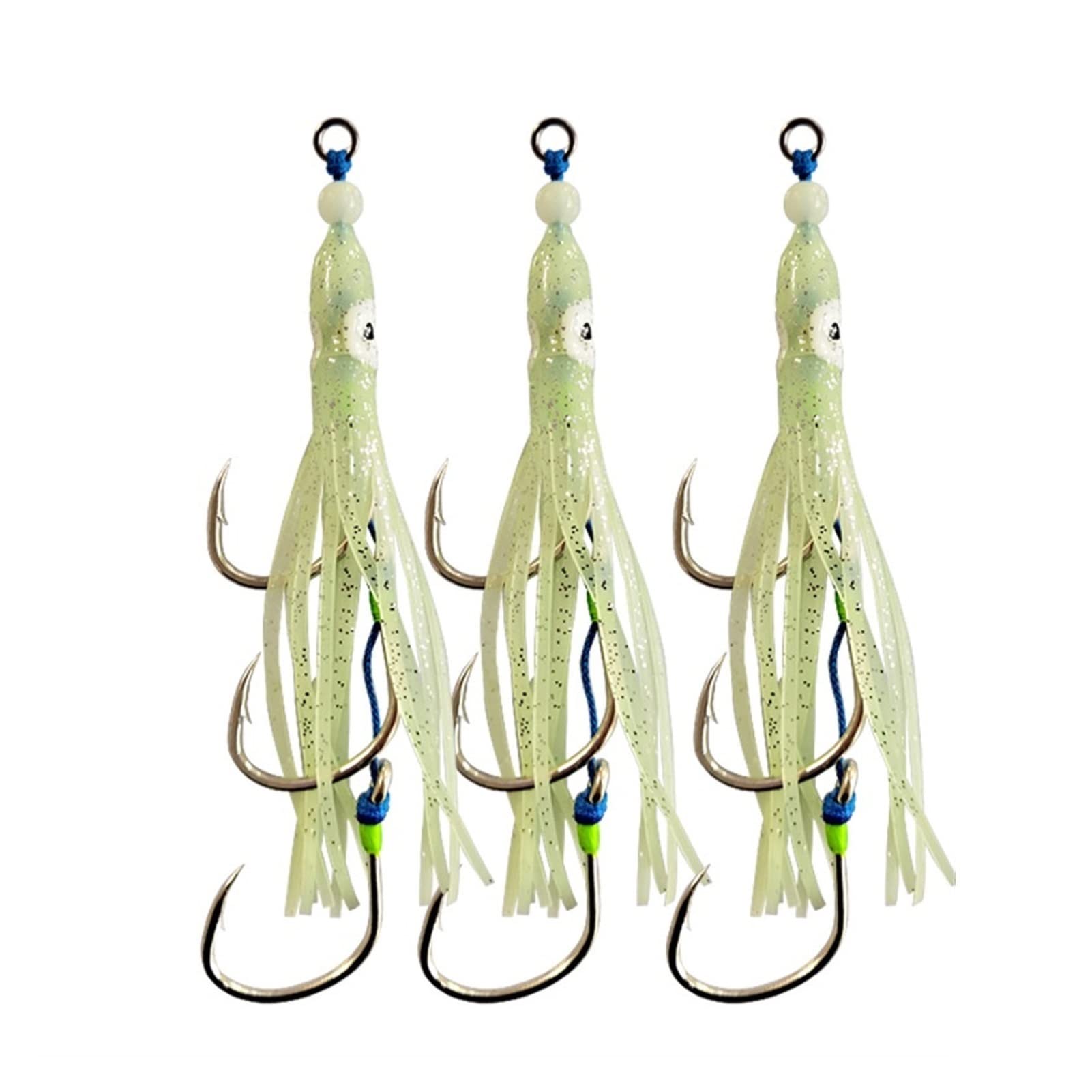 moisture Set di Ami da Pesca Circolari Portatili Jigging Assist Ganci Tai gomme Silicone gonne filamenti Nastri for Le Code Code Maschere Set di Amo da Pesca (Model Number : 3-0, Size : 3 PCS)