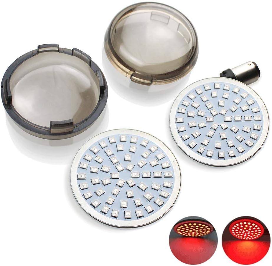 1157 Rear Red Turn Signals 2" with Smoke Lenses for Harley Davidson