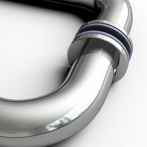 Miniatura 8 de Manija de puerta de ducha trasera a trasera, para puerta corrediza de vidrio, acero inoxidable, acabado cromado, manija tubular de puerta corredera