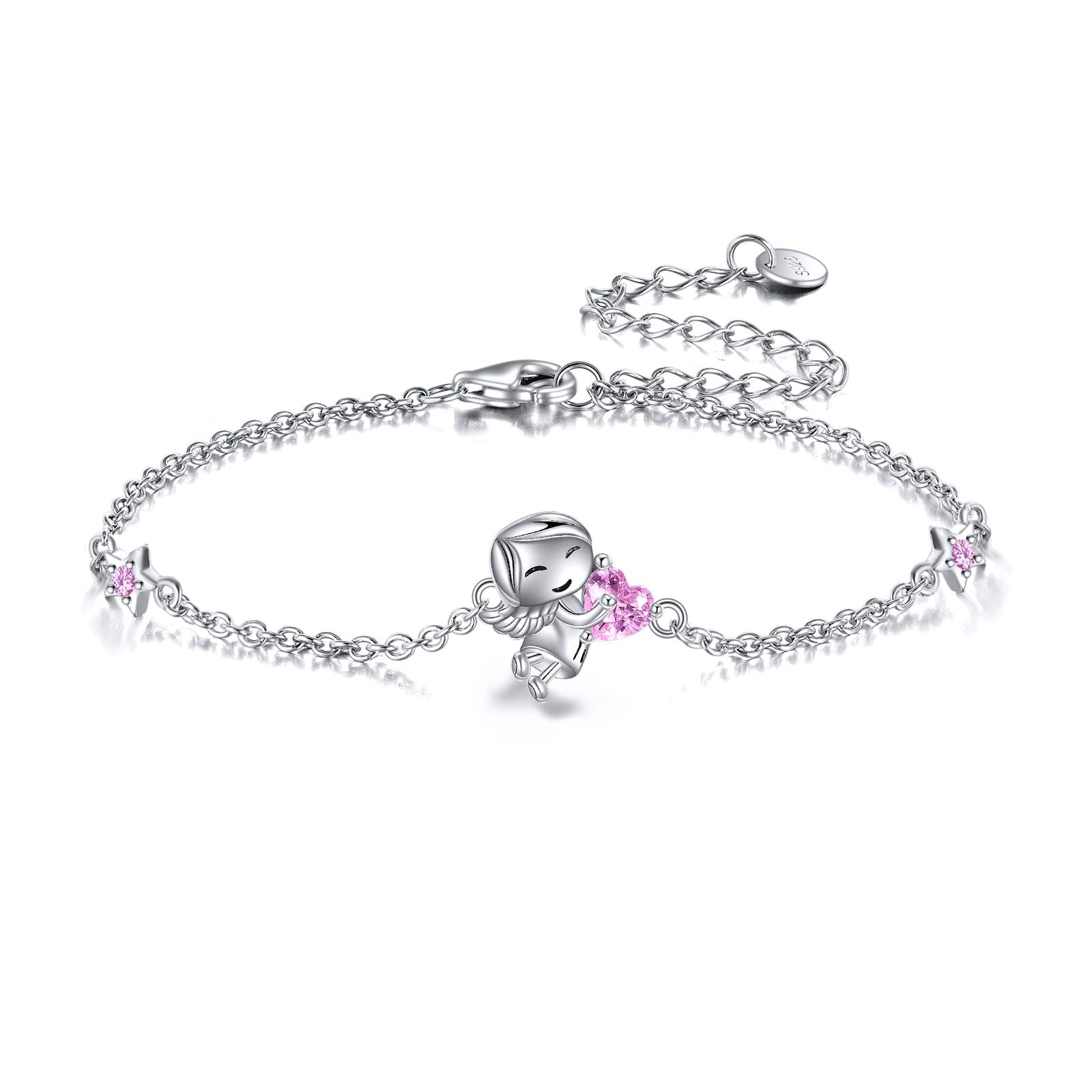 VONALA Engel Armbänder Mädchen 925 Sterling Silber Süßer Armband Schmuck für Damen