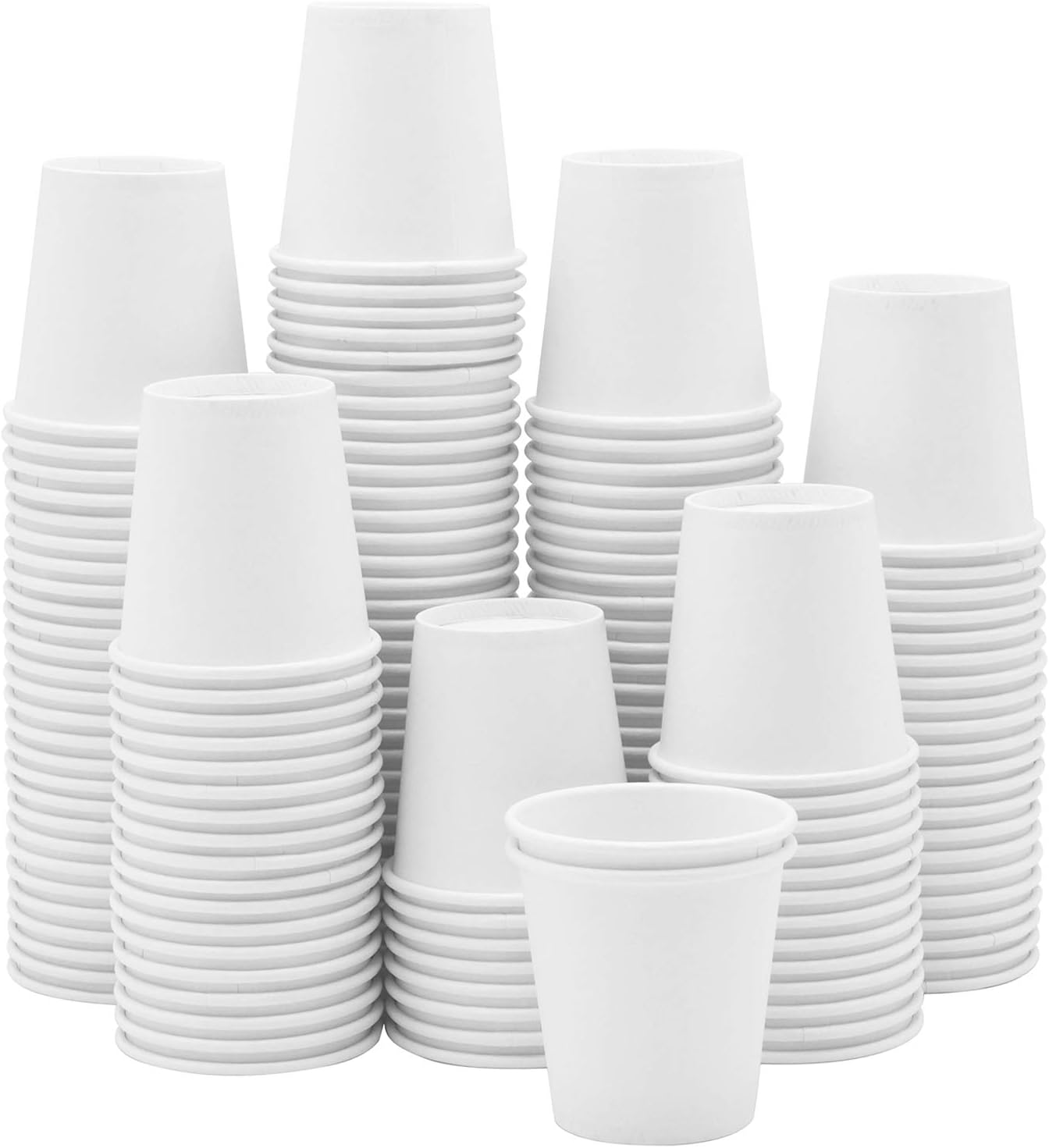 GUSTO [3 oz. - 90 ml - 300 Count] White Small Paper Cups, Disposable Mini Bathroom Mouthwash Cups - Eco-Friendly and Versatile
