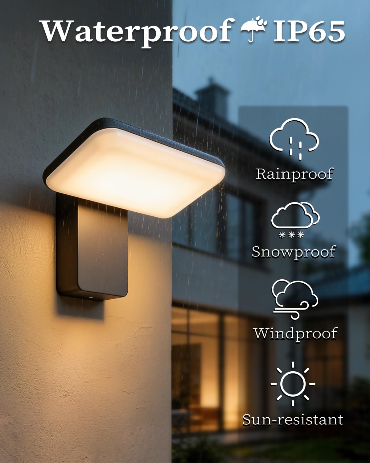 EBION LED Aussenlampe Wand, IP65 Wandleuchte 3000K-6500K, 350° Schwenkbar