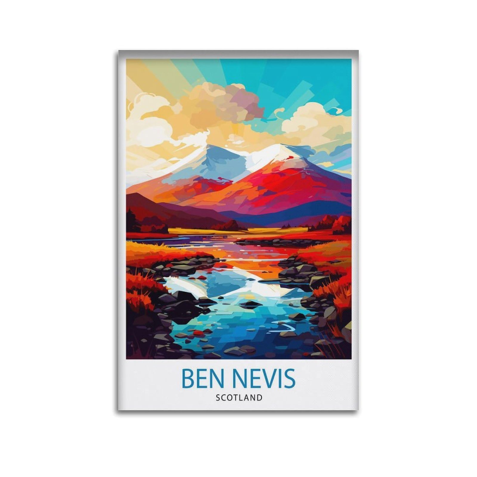 xiaoxiaoshen Ben Nevis Scottish Mountaint William Scotland Summit Highlands Landscape Work_5_4 Canvas Poster Wall Art Prints Room Aesthetic Murals Bedroom And Living Decorations 24x36inch(60x90cm)