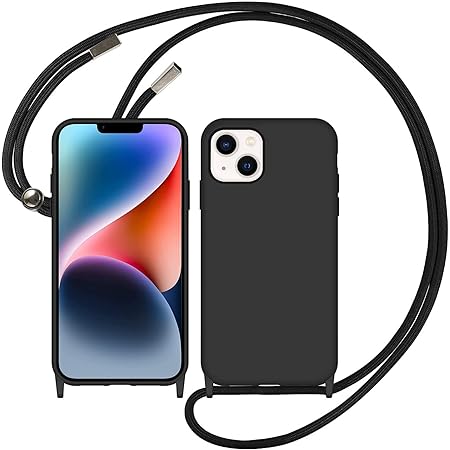 Custodia Per IPhone 16 Pro Con Cordino - Trasparente, Antiurto, Con Laccio Regolabile 150 Cm, Colore Nero