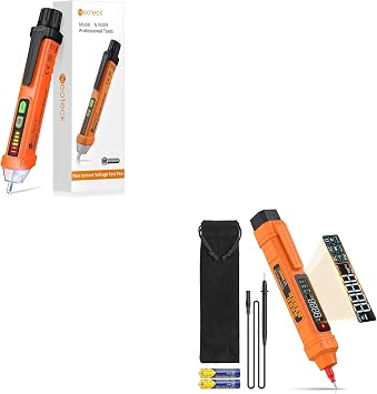 Neoteck Professional Electrical Kit Non-Contact Voltage Tester Pen & Auto Ranging Digital Multimeter AC/DC Voltage, Current, Continuity, LED Flashlight, Buzzer Alarm