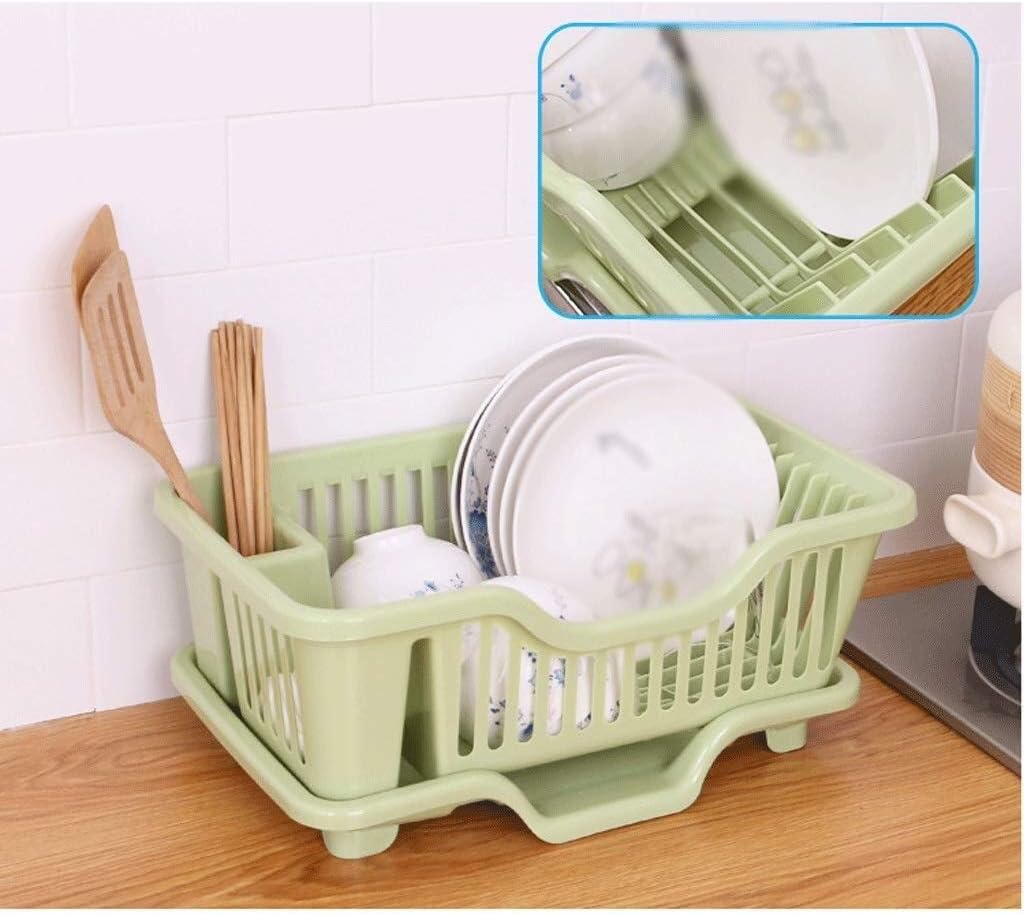 Drain Rack - Plastic Kitchen Shelf Bathroom Storage Shelves Corner Organizer Kitchen Storage Shelf Green