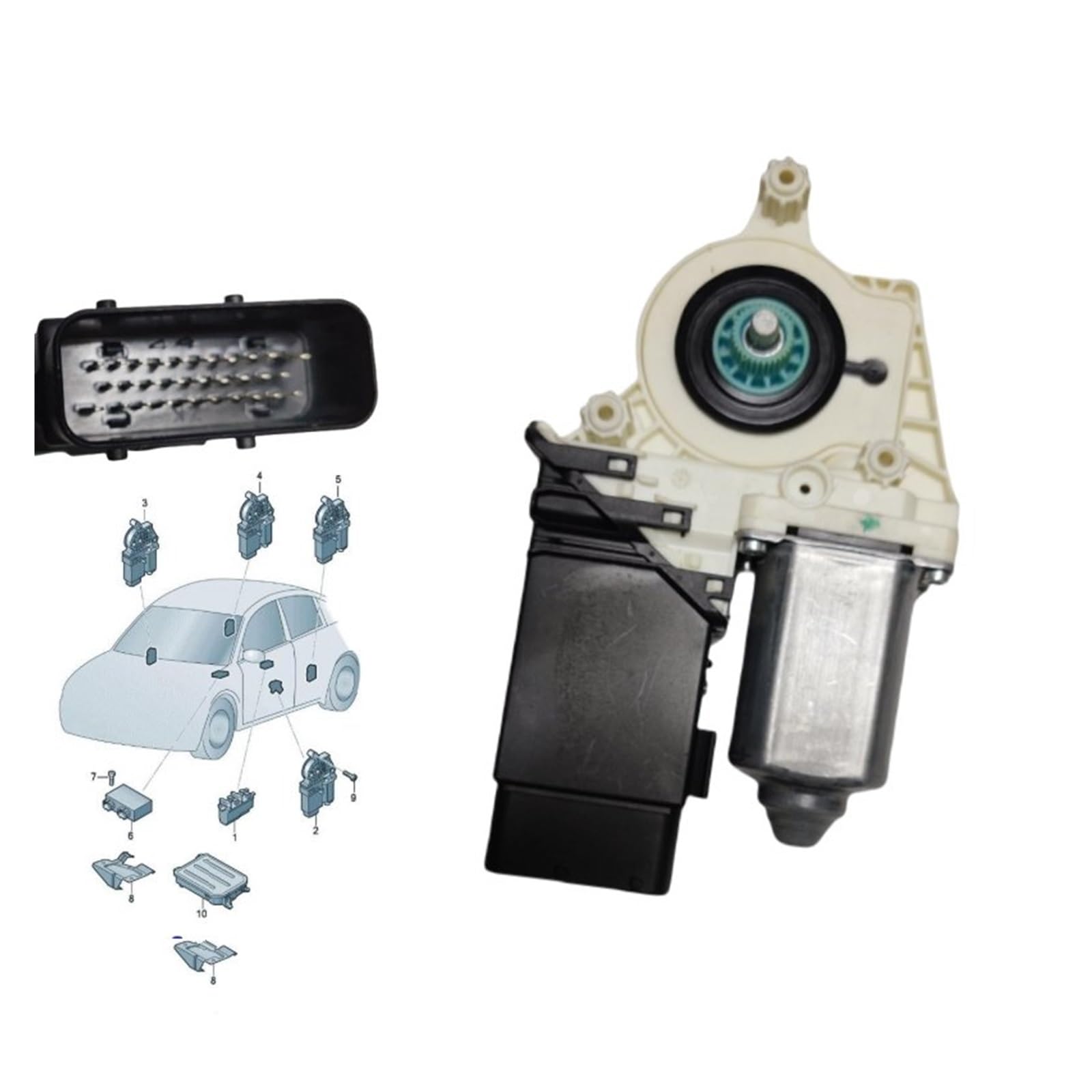Hhfksci 1U4959801d Power Window Regulator For Skoda For Octavia 2001-2011 Window Regulator Motor Front Door Left And Right Assembly 1U4959802d(1U4959801d)