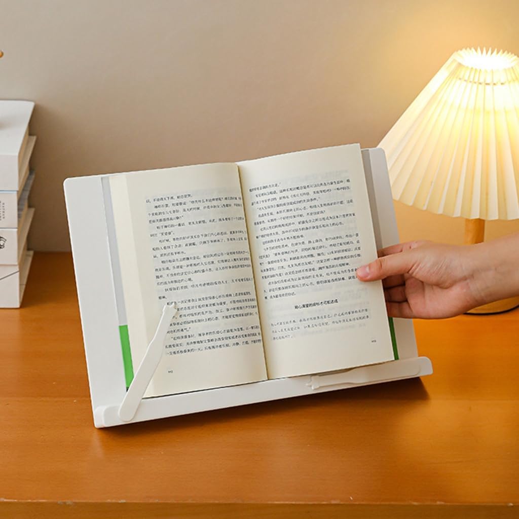 Foldable Cookbook Rack Adjustable Textbook Stand with Page Clips Reading Rest