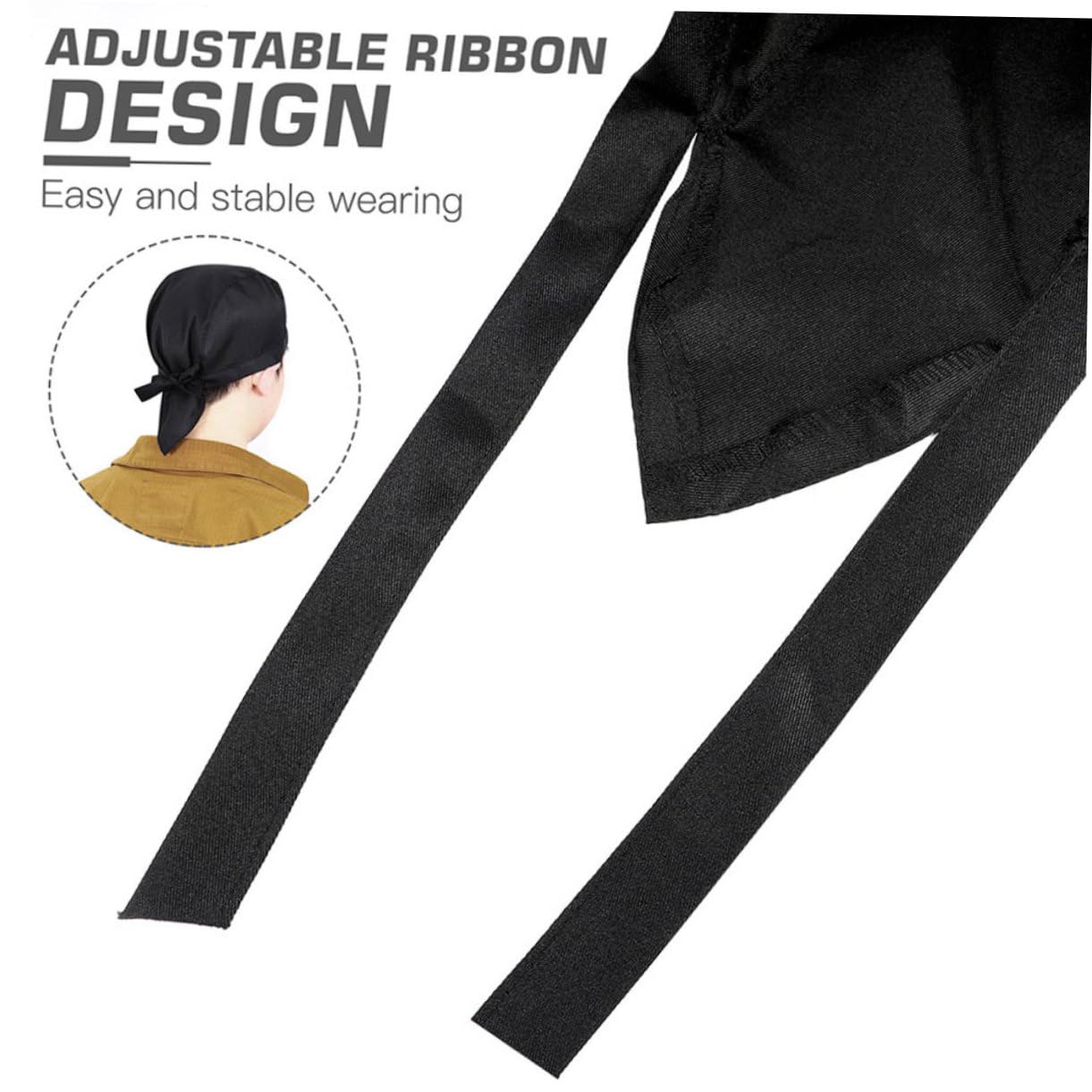 Gorro de Cocina Negro de Algodón, 9 Piezas, Diseño Clásico | Transpirable y Fácil de Limpiar, para Cafetería y Restaurante, Acabado Sencillo y Profesional