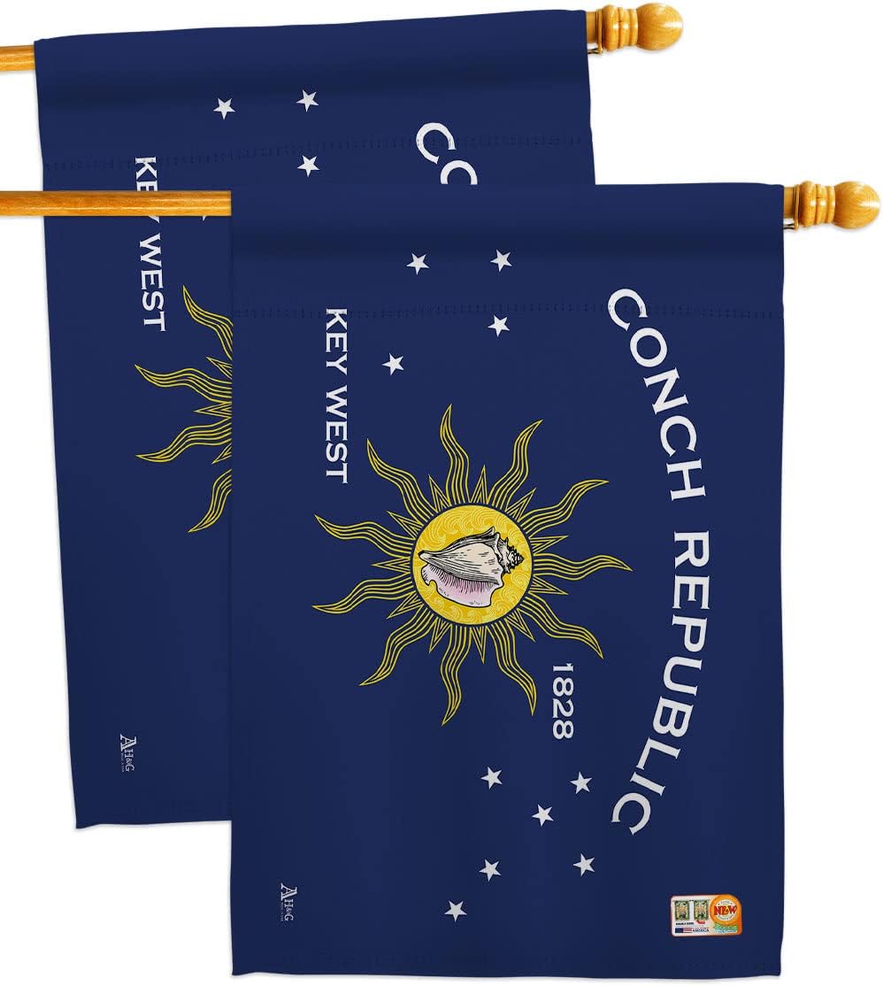 Conch Republic House Flags Pack Regional Nationality Nation International World Country Particular Area USA Embroidery Small Decorative Gift Yard Banner Made In 28 X 40