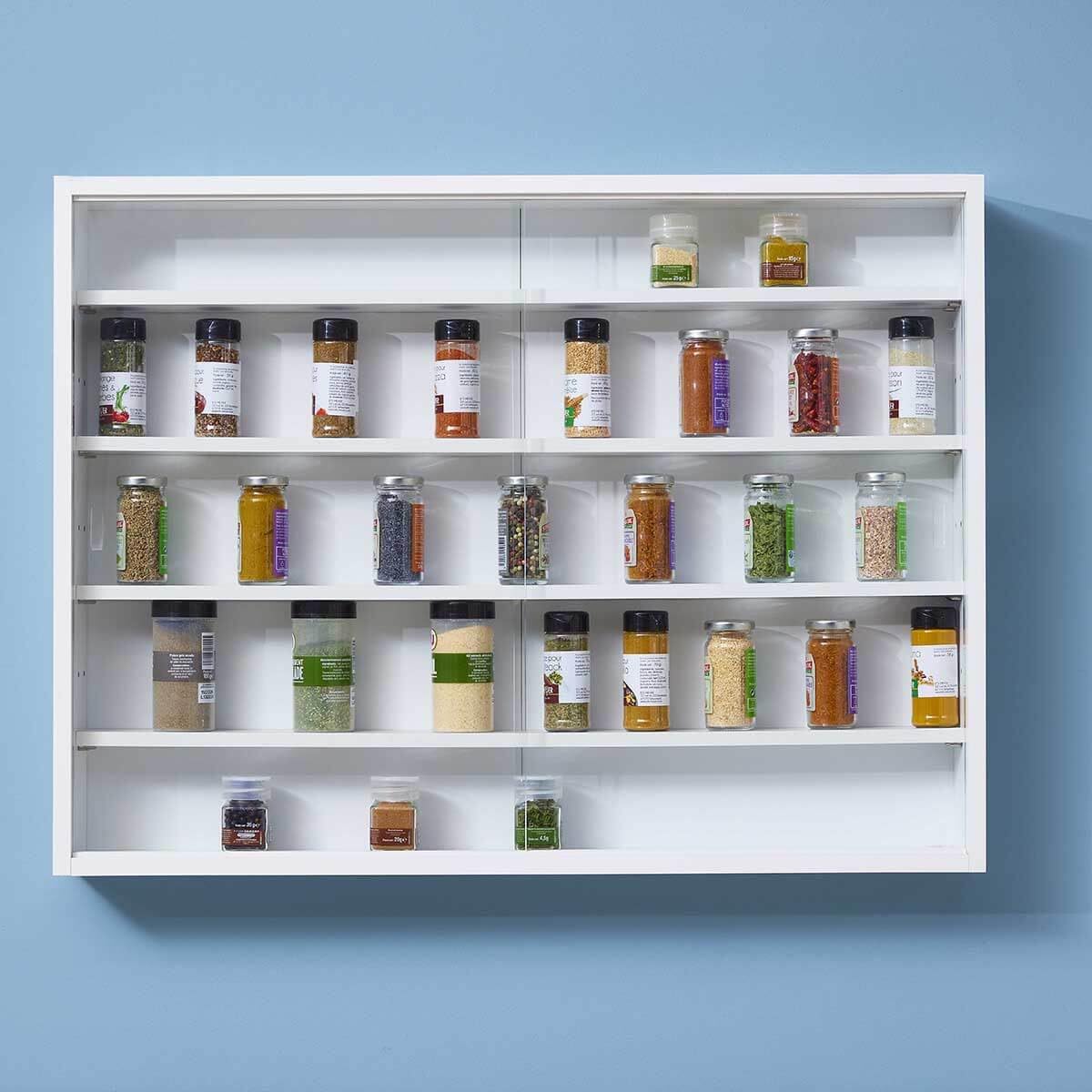 AltoBuy Collect Blanc - Vitrine Murale 5 Compartiments Blanche
