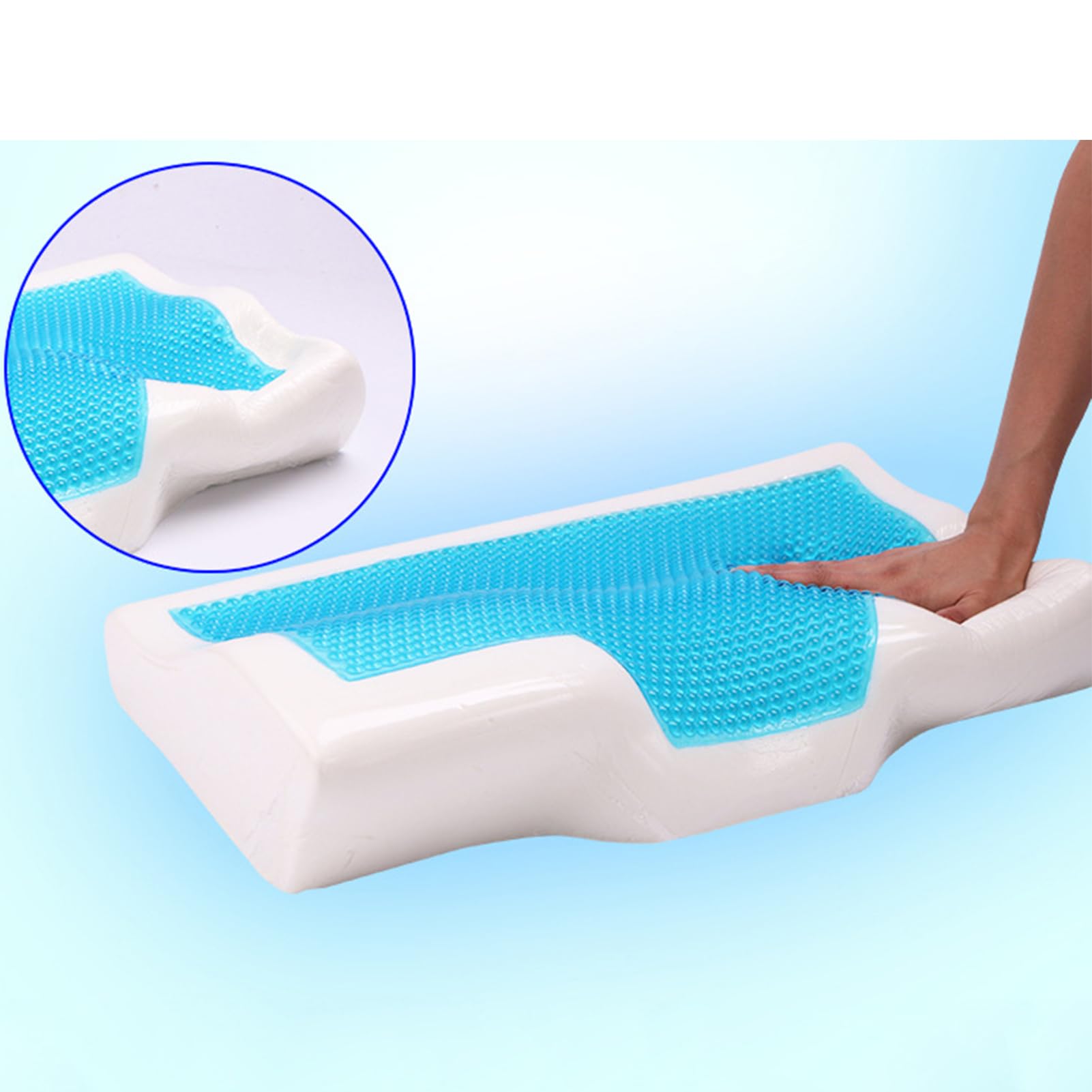 Semme Cuscini Ortopedici Memory Rinfrescanti Cuscini per il Collo in Gel Cuscino Cervicale per Dormire Cuscino di Supporto per il Collo per Chi Dorme Sul Collo e (19,7 x 11,8 pollici)