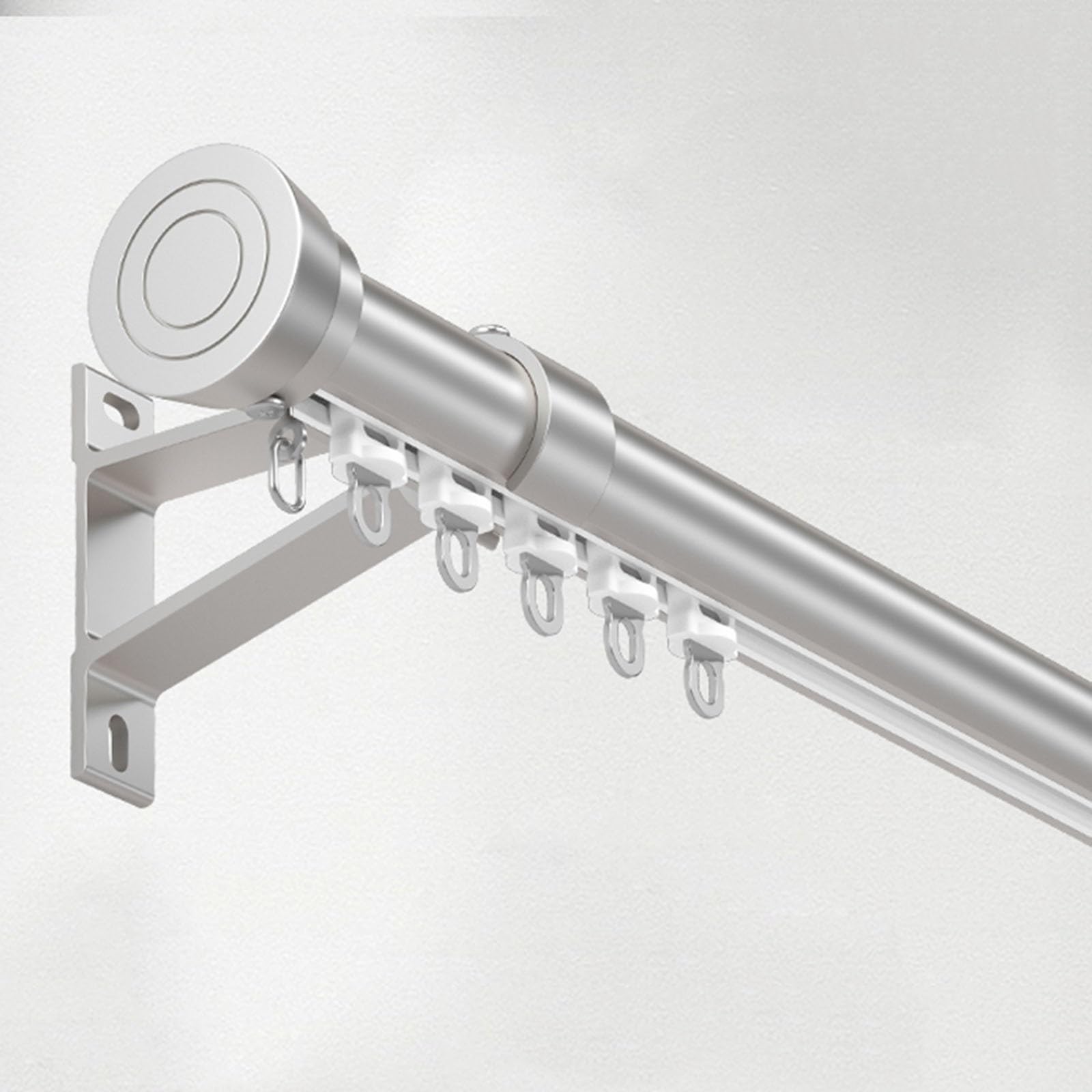 VQWQV 70-600cm Curtain Rod, Aluminum Silent Curtain Track, Wall Mounting Sliding Curtain Pole, For Living Room, Bathroom, Bedroom, Room Divider(Color:Gray-A,Size:600cm(4 * 150cm))