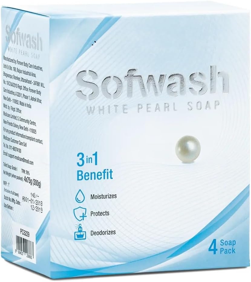 Sofwash White Pearl Soap-4 Unit X 75 g (300 g) (PACK OF 1)