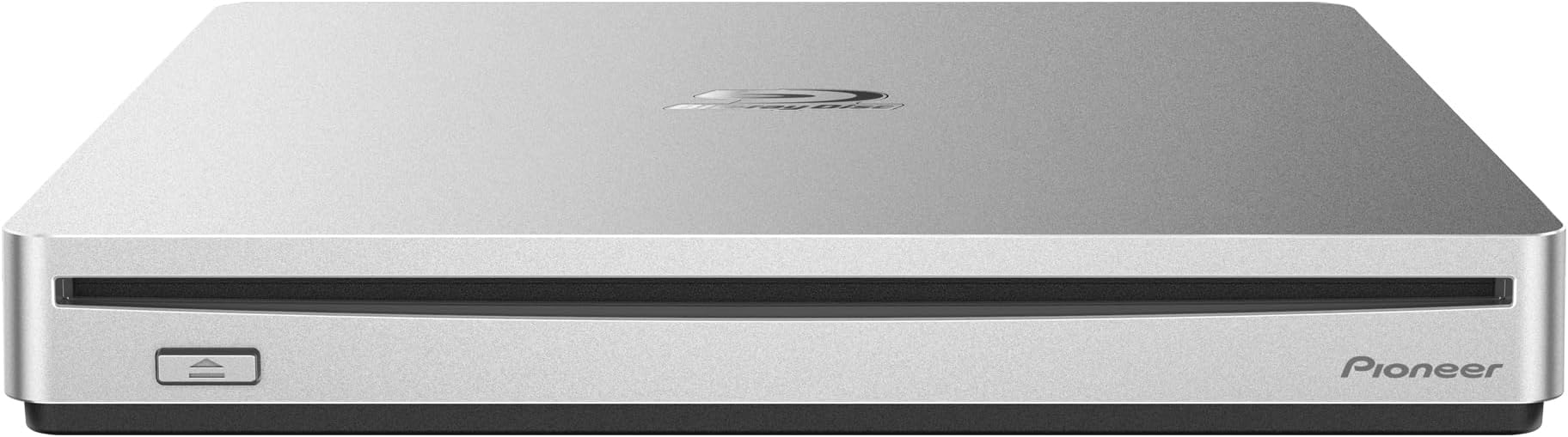 Pioneer External Blu-ray Drive BDR-XS07S Silver Color to Match Mac.6X Slot Loading Portable USB 3.2 Gen1(3.0) BD/DVD/CD Writer. Supports BDXL and M-Disc Format. USB Bus Powered