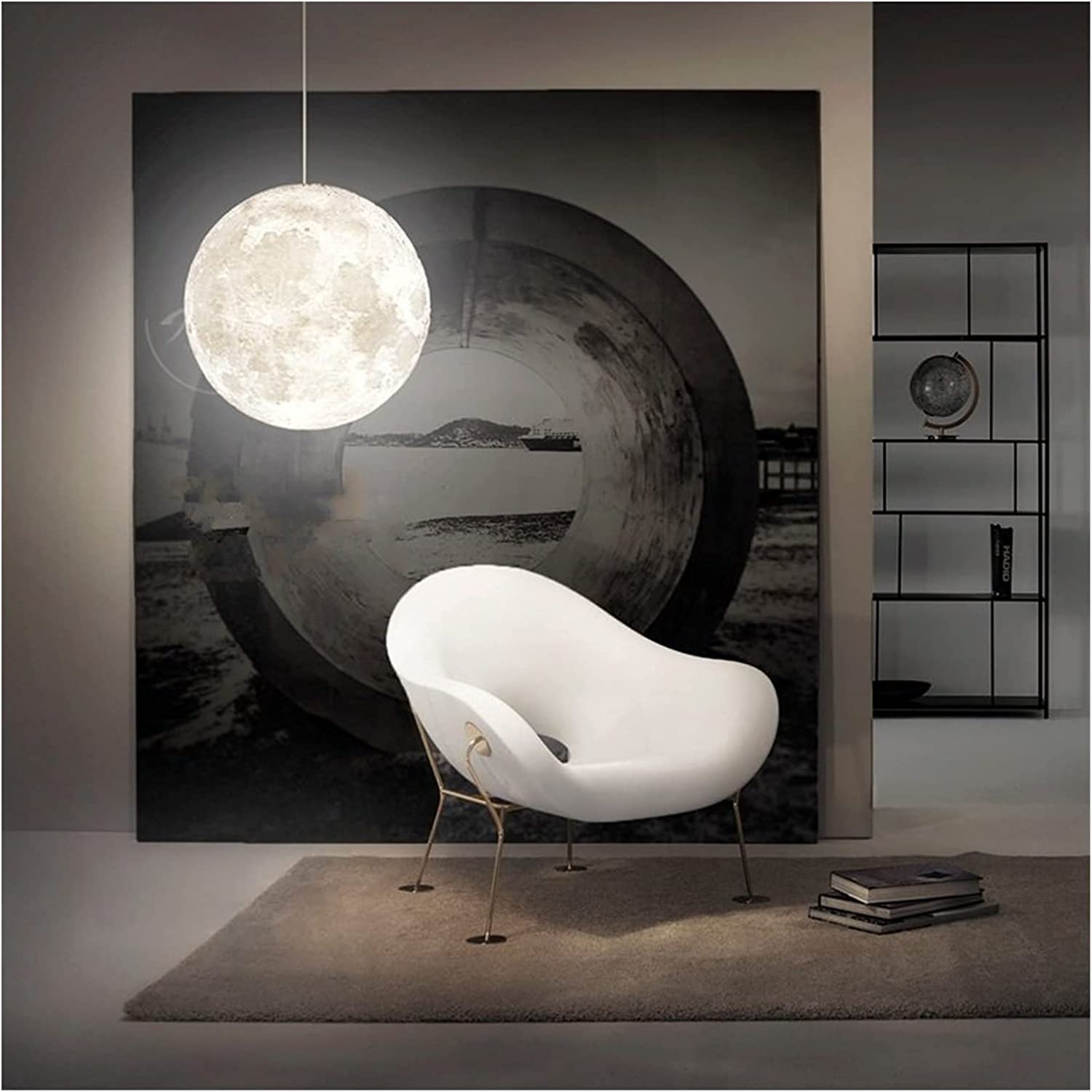 Lustre LED lune 3D cristal K9 anti-éblouissement suspension pour salle à manger