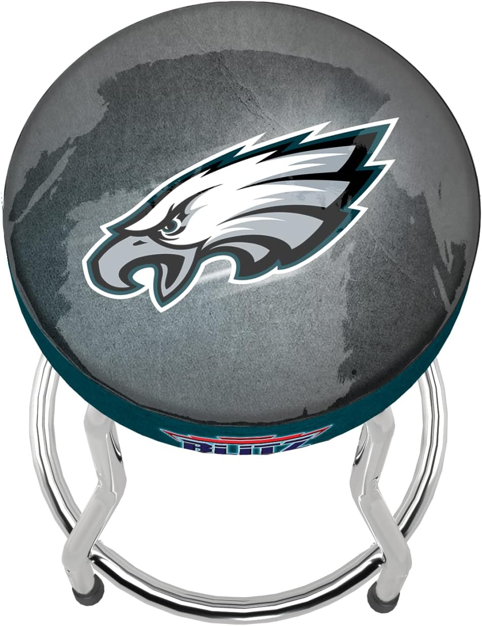 Philadelphia Eagles Adjustable Chrome Metal Pub Stool with Foam Seat