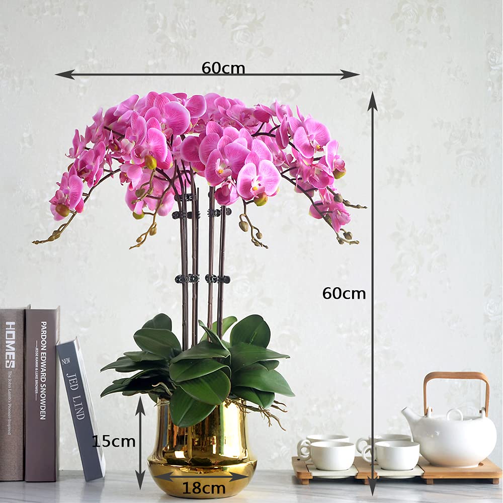Rośliny doniczkowe Phalaenopsis, realistyczny efekt dotykowy, symulacja kwiatów pasujące wazy ceramiczne, odpowiednie na meble weselne, biurka, dekoracje domowe, A4