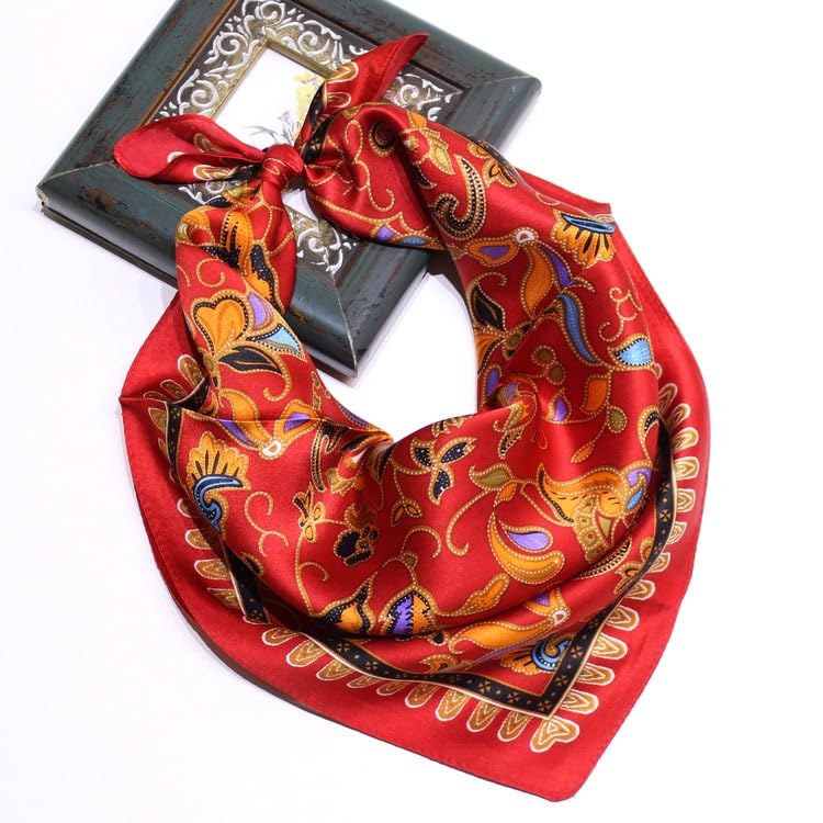 Image of ANDANTINO 100% Mulberry Silk Scarf -21 inch Square Neckerchief with Gift Packed