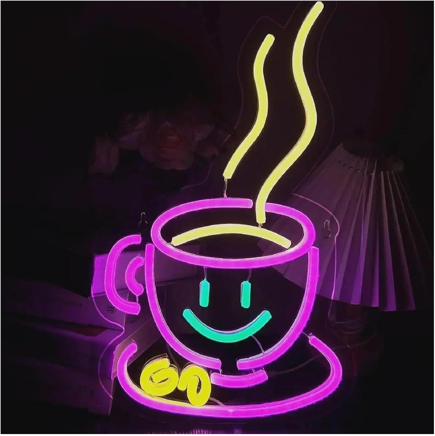 ネオンサイン LED コーヒーネオンサイン 壁装飾 LEDライト 調光スイッチ付き バー キッチン ホーム カフェ 店舗 オフィス