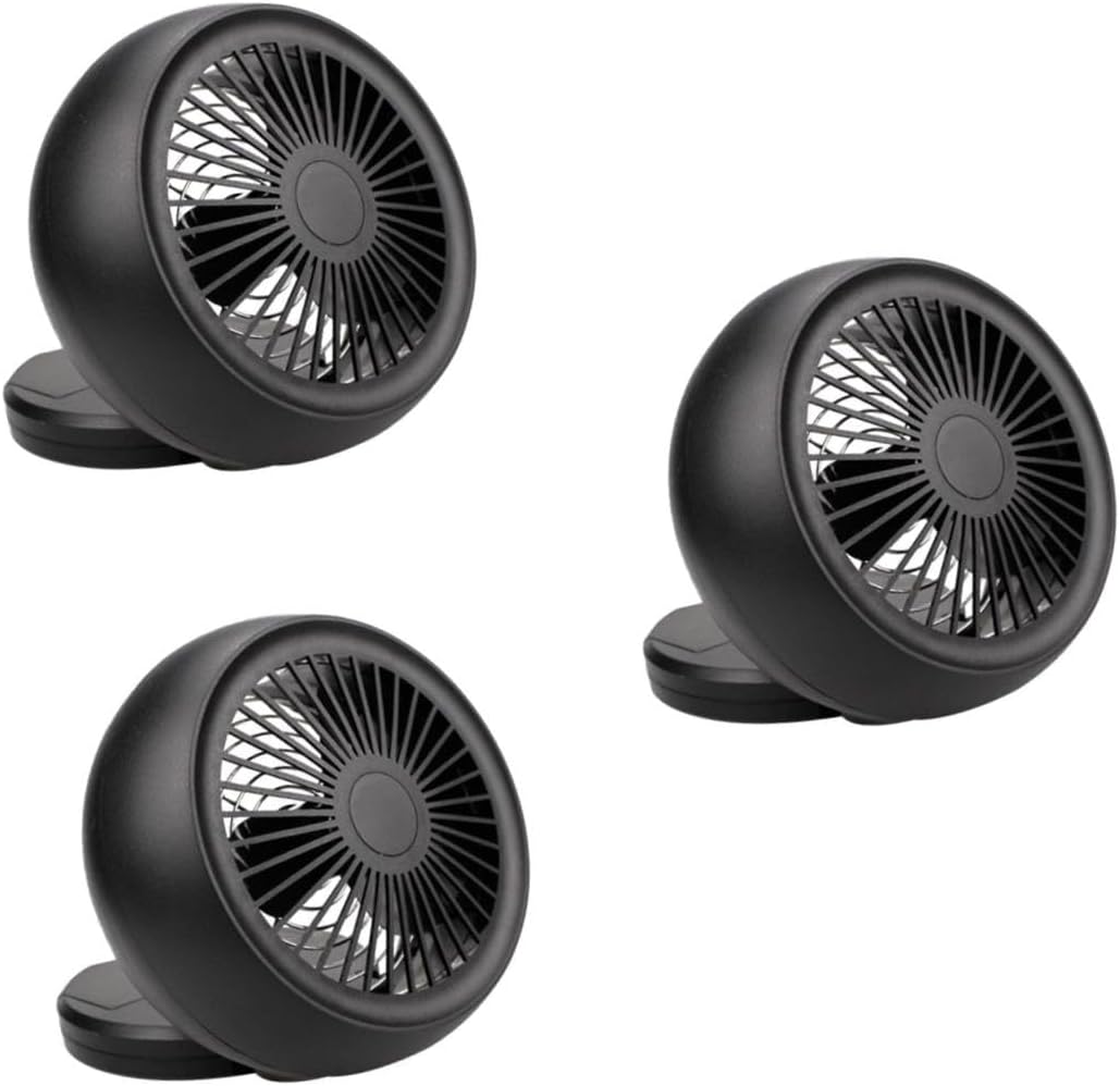 jojofuny 3pcs Usb Mini Desk Fan Battery Powered Cooling Fan for Compact Portable Design for Home Office Travel and Outdoor Use Black