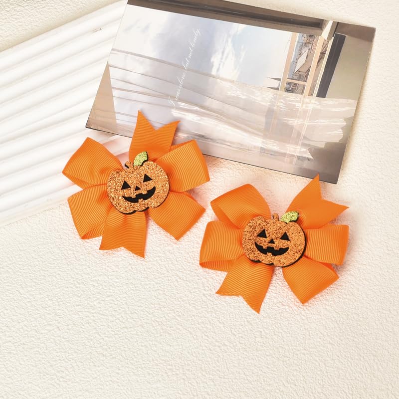 Miniatura 5 de Lazos para el pelo de Halloween, pinzas para el pelo de calabaza para niñas, lindos pasadores de Halloween para niñas pequeñas, clip de pelo con
