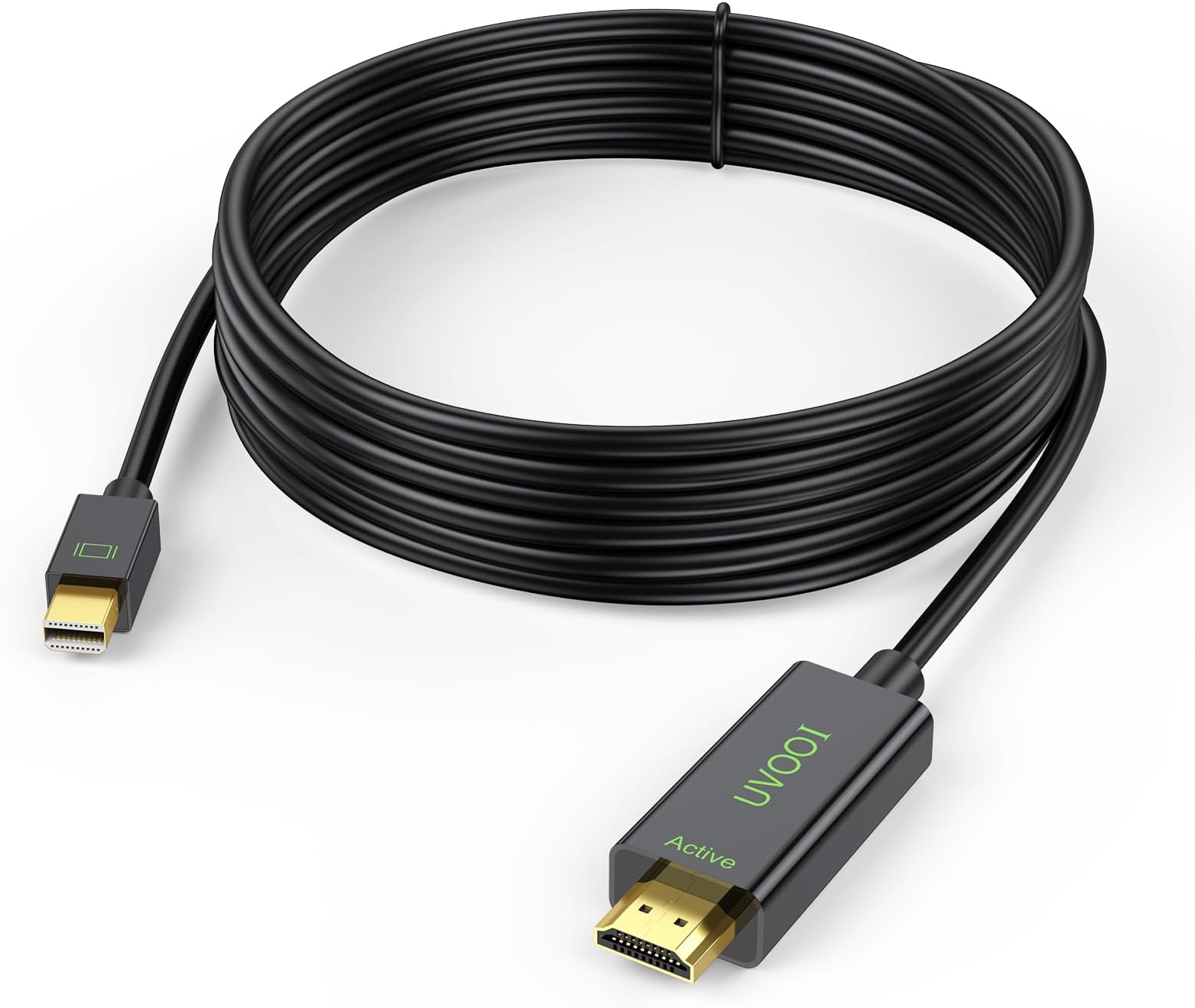 Active Mini DisplayPort to HDMI Cable 10 Feet, Mini DP to HDMI Cord Supporting Eyefinity Technology & 4K@60Hz, 1440P@144Hz Resolution