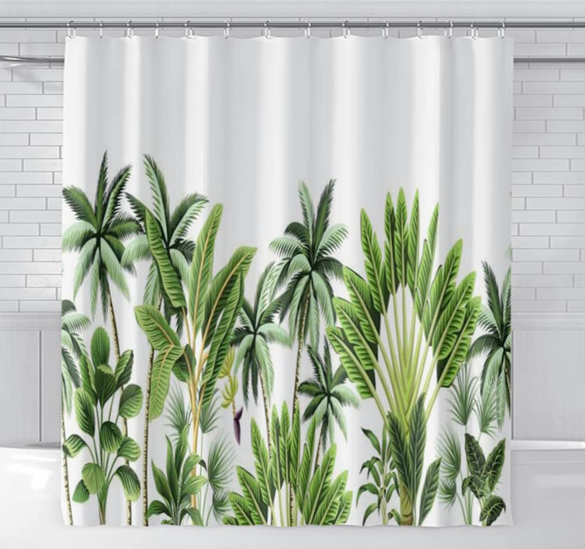 Rideau de douche de la série de plantes tropicales vert-1110 opaque occultant