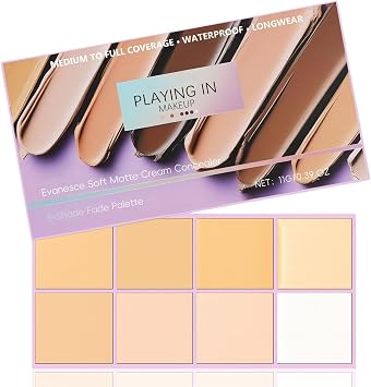 Pimby Concealer&Foundation Palette,Evanesce Soft Matte Cream Concealer Palette,Moisturizing Hydrating Waterproof Sweat-Proof Full Coverage,Creamy Texture Non-Irritating,Convenient to CarryLight