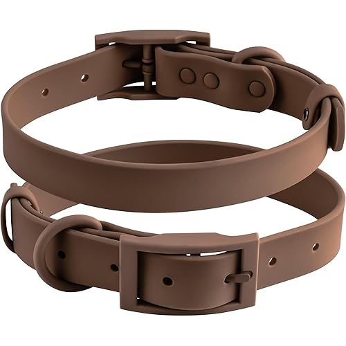 Waterproof Dog Collar for Small Medium Large Dogs with Wear-Resisting Coated Metal Buckle,Adjustable Heavy Duty Dog Collar Stronger Than Leather