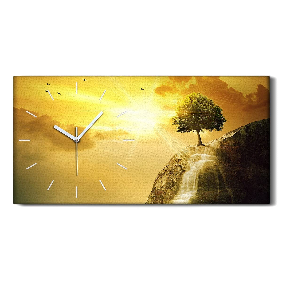 Horloge sur toile nature pour instaurer une ambiance zen dans votre chambre