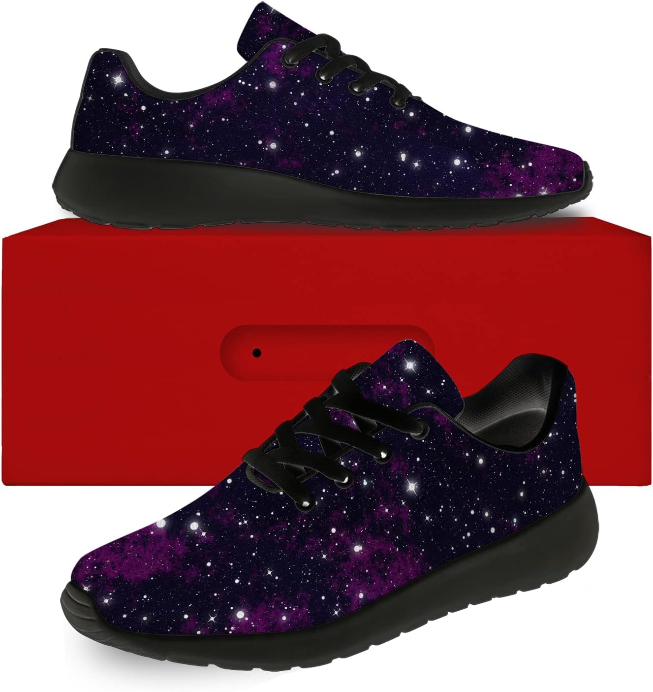 horethy Galaxy Shoes for Women Men Running Shoes Womens Mens Breathable Walking Tennis Sneakers Cosmic Shoes Gifts