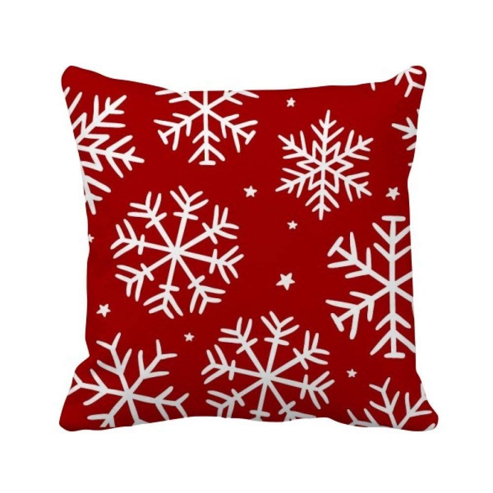 Housse de coussin rouge flocon de neige pour transformer votre salon en fête