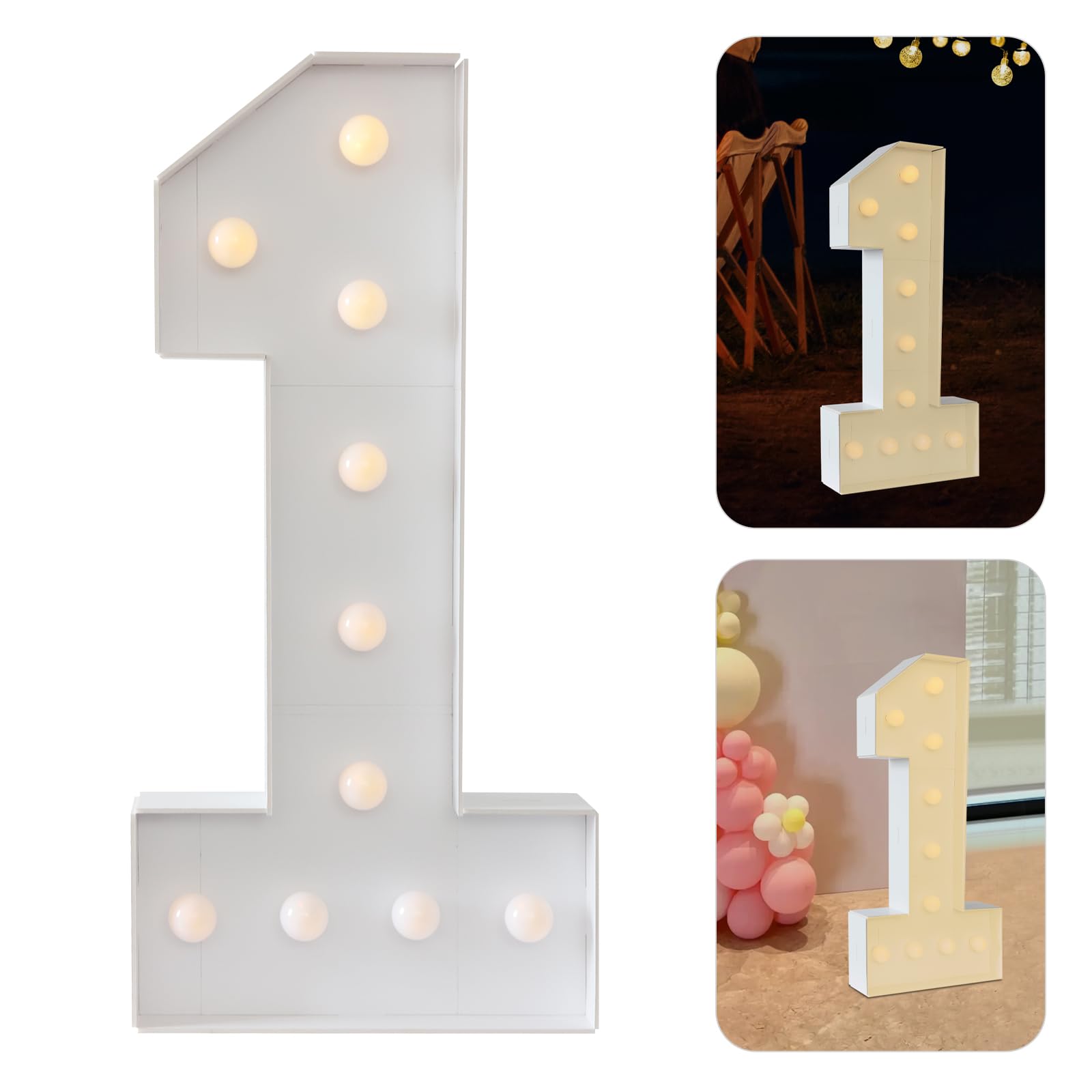 Guijiyi LED Zahlen Lampe Nummer Beleuchtete Ziffern 0 1 2 3 4 5 6 7 8 9,Warm Weiße Lichter Dekoration Lichter Festzelt Licht, Led dekoration für Geburtstag Party Hochzeit & Urlaub Haus Bar (2